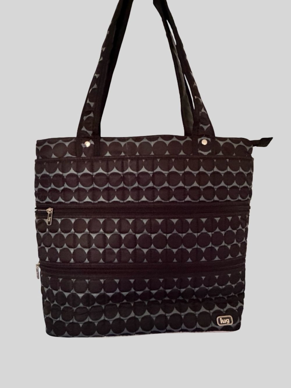 Lug Black Circle Design Shoulder Carry Travel Vacation Bag